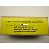 Sticker 6 230 volt voeding hoogwerker