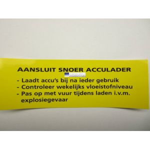 Sticker 5 Aansluitsnoer Acculader