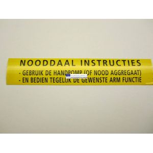 Sticker 8 Nooddaal instructie